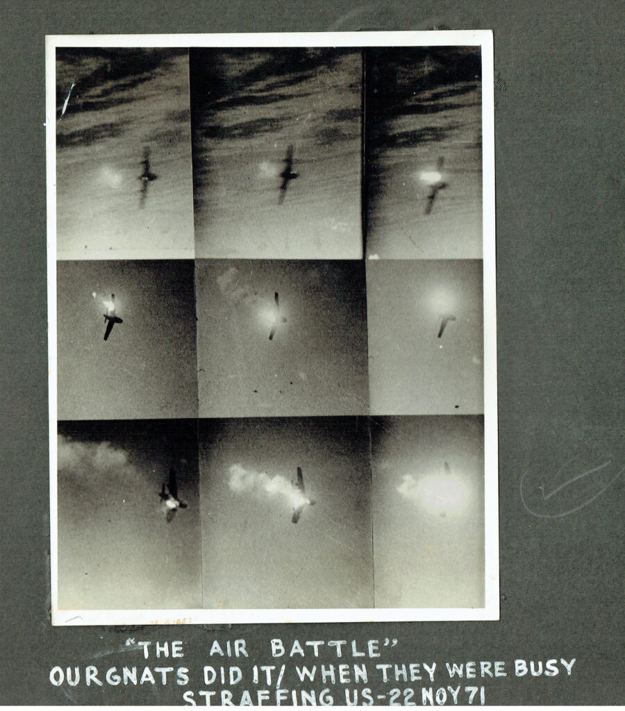 Our Gnats in action against the enemy Sabres during the air battle